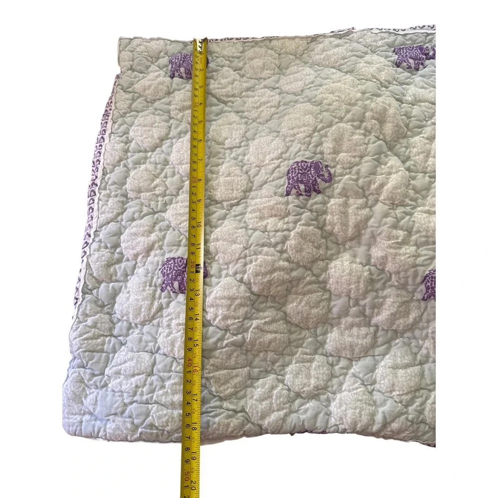 Pottery Barn Kids Purple Elephant Quilted Pillow Sham 100% Cotton 20x26 Standard